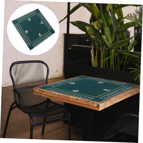 BESTonZON Quadratische Mahjong Tischmatte Grün Geräuschreduzierende rutschfeste Spielmatte mit Dickem Polyesterfilz für Mahjong Poker und Würfelspiele Strapazierfähige Gaming Tabletop von BESTonZON
