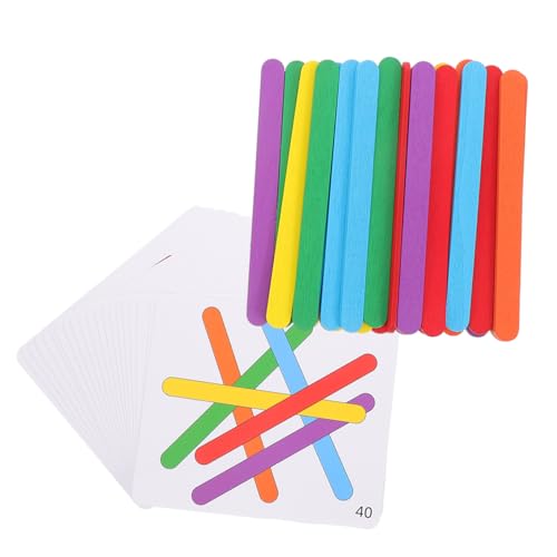 BESTonZON Rainbow Stick Logikspielzeug mit Formen Karten Pädagogisches Motorikspielzeug für Vorschulkinder Kreatives Denktraining und Lernförderung BESTonZON Rainbow Stick Logikspielzeug mit Formen Karten Pädagogisches Motorikspielzeug für Vorschulkinder Kreatives Denktraining und Lernförderung von BESTonZON