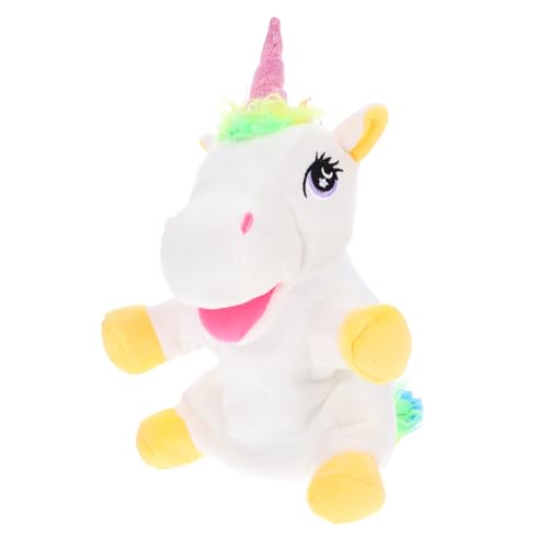 BESTonZON Realistische Einhorn Handpuppe aus Weichem Plüsch Interaktives Kinderhandspielzeug für Fantasievolle Tiergeschichten und DIY Rollenspiele für Kindgerechtes Storytelling und von BESTonZON