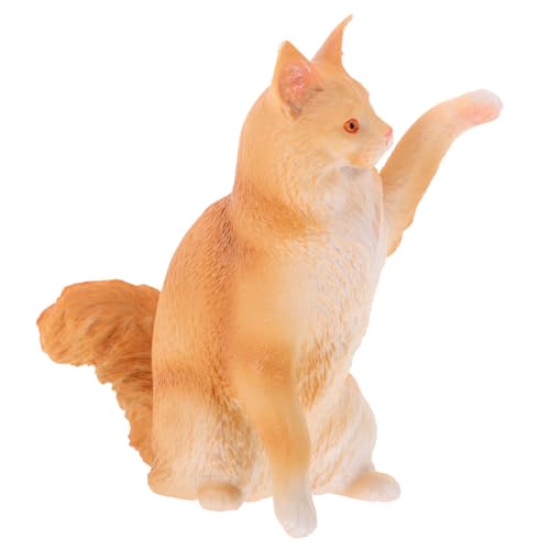 BESTonZON Realistische Katzenfigur Kunststoff Modell Stabil Lernspielzeug Deko Kleine Katze Statue Für Katzenliebhaber Und Wohnraumdekoration von BESTonZON