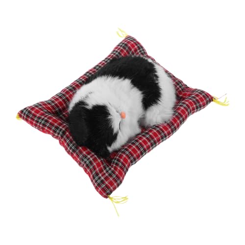 BESTonZON Realistische Katzenfigur mit Stoffmatte Interaktives Miauen Lebensechte Plüschkatze für Wohnzimmer Schlafzimmer Büro Dekoratives Kuscheltier mit Warmem Flair Vielseitiges von BESTonZON