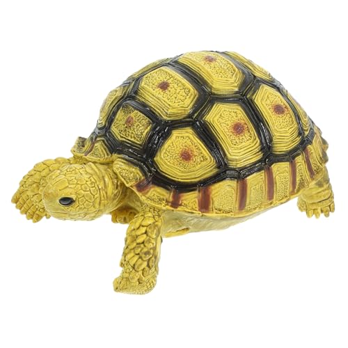 BESTonZON Realistische Landschildkröte Figur aus Robustem Kunststoff Detailgetreues Tiermodell mit Lebensechtem Design Pädagogisches und Wetterfeste Gartendekoration für Draußen von BESTonZON