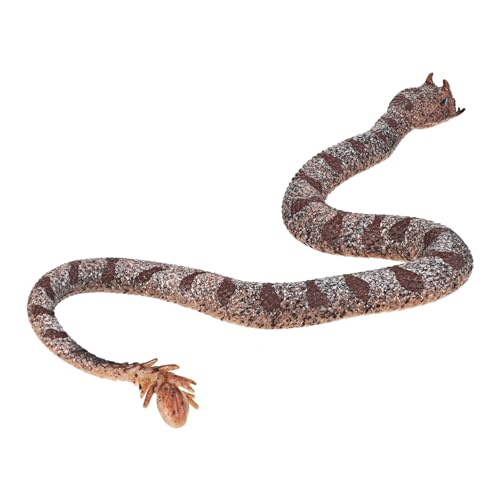 BESTonZON Realistische TPR Silikonschlange Weiche Bewegliche Gartendeko Schlange als Vogelscheuche und Halloween Streichspielzeug Pädagogisch Tragbar Lebensechte Nachbildung Pseudocerastes von BESTonZON