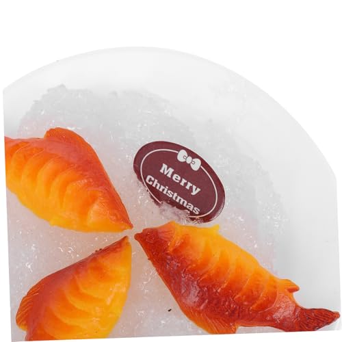 BESTonZON Realistisches Fischmodell Künstlicher Meeresfrüchte Teller mit Detailgetreuem Gelben Croaker und Königskrabben Langlebige Miniatur für Party Fotografie Heimdekoration von BESTonZON