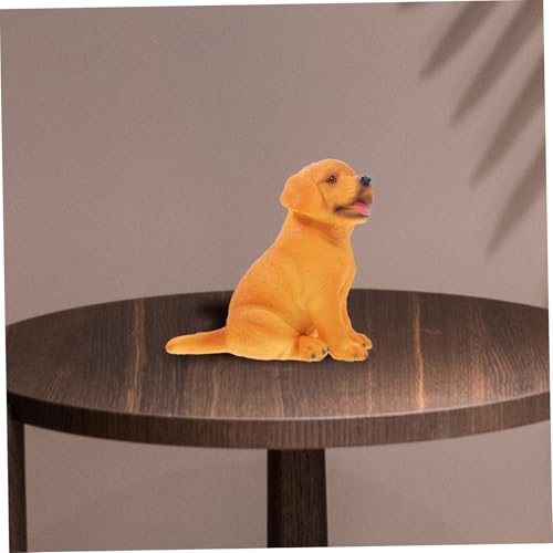 BESTonZON Realistisches Labrador Welpen Modell Hund Spielfigur Dekoration Miniatur Garten Büro Tisch Zubehör Geschenk von BESTonZON