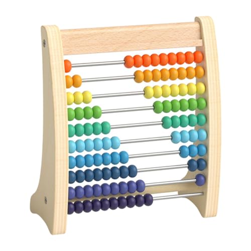 BESTonZON Rechenrahmen Holz Abakus Bunte Perlen Mathe Lernspielzeug Montessori Rechenhilfe zur Verbesserung von Rechengeschwindigkeit und Genauigkeit für Grundschule Jungen Mädchen von BESTonZON
