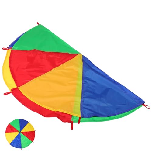 BESTonZON Regenbogen Fallschirme Für Spielgeräte Für Draußen Vorschul Lernaktivitäten Teamspiel Für Gymnastisches Kooperatives Spiel von BESTonZON