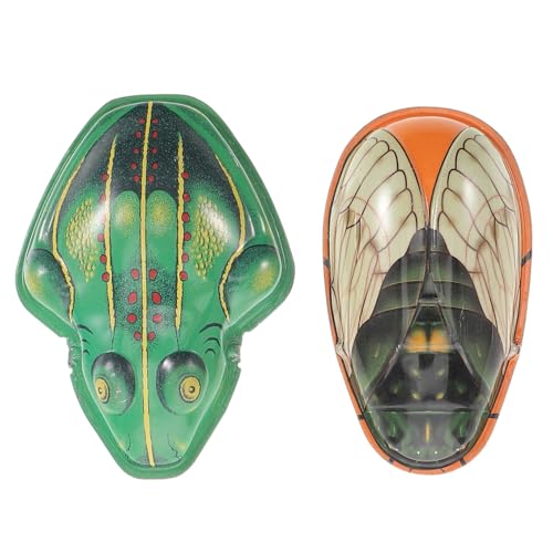 BESTonZON Retro Blechspielzeug Teilig mit Miniatur Frosch und Zikaden Modell Nostalgische Dekofigur Spielerisches Sammlerstück als für Freunde von BESTonZON