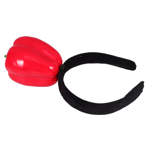 BESTonZON Rotes Stirnband Simulation Gemüse Paprika Haarreif Lustiges Party Accessoire Für Frauen Und Mädchen Vielseitig Für Alltag Und Festliche Anlässe von BESTonZON