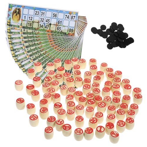 BESTonZON Russisches Lotto Spielset aus Holz Kompakt und Leicht Vielseitiges Bingo Game Set für Familien und Partyspiele Langlebige Spielfiguren für Gesellige Spielrunden von BESTonZON