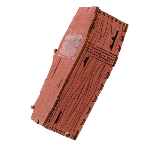 BESTonZON Rustikale Halloween Zuckerdose Sargform Holztablett Vielseitige Süßigkeitenbox Schmuck Organizer Gruselige Partydeko für Feierlichkeiten von BESTonZON