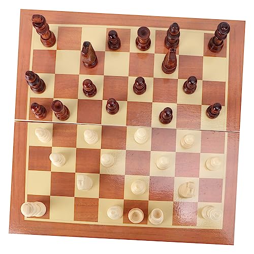 BESTonZON Satz Faltschach schachspiel holzspielsachen Holzschachspiel Picknick Schachspiel Schachfiguren Faltbares Schachbrett Kinderbrettspiele Planke Brett für Spiel Hölzern BESTonZON Satz Faltschach schachspiel holzspielsachen Holzschachspiel Picknick Schachspiel Schachfiguren Faltbares Schachbrett Kinderbrettspiele Planke Brett für Spiel Hölzern von BESTonZON