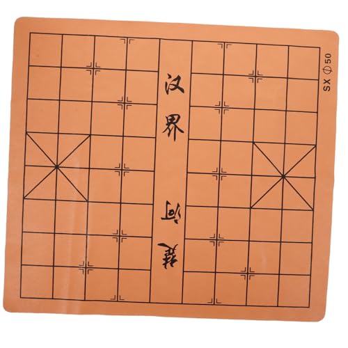 BESTonZON Schachbrett China Schachbrettmatte Chinesisches Schachbrett Xiangqi Schachmatte Klappspielbrett Schach Rollbares Schachbrett Reiseschachbrettmatte Kunstleder Hellbraun von BESTonZON