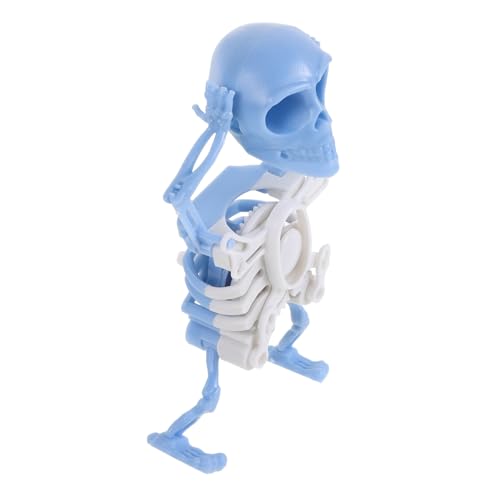 BESTonZON Schädel Rotierendes Uhrwerk Wackelkopf Für Armaturenbrett Auto Wackelkopf Halloween- Solar Wackelkopf Halloween Halloween-Auto-kopfschütteln-zubehör Blue Plastik von BESTonZON