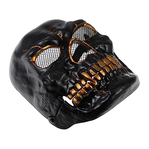 BESTonZON Schädelmaske Halloween Skelett Vogelscheuche Totenkopfmasken Sensenmann Nase hallowen masks gruselige masken horrormaske gruselige Cosplay-Maske beängstigende Maske Plastik Black von BESTonZON