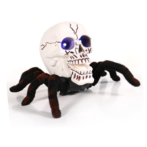 BESTonZON Schädelverzierung Realistische Spielzeugspinne Ziehen Um Streich Fernbedienung Klein Spinnenspielzeug Halloween-spinnendekorationen Brown von BESTonZON