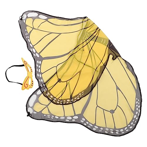 BESTonZON Schmetterlingsflügel Cape mit Maske Fantasie Kostüm Zubehör für Karneval Halloween und Feiern Einzigartiger Foto Requisiten von BESTonZON