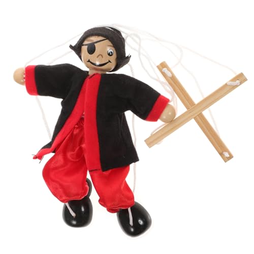 BESTonZON Schnur Marionette Handpuppen Clown-Puppe Fingerpuppen Gruselige Puppe Puppen für Puppentheater Piratenkegelpuppe Zubehör für Puppenspiele Holzpuppe hölzern Black von BESTonZON