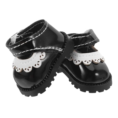 BESTonZON Schuhwechselzubehör Mädchenpuppen Anziehschuhe Mädchenschuhe Puppenballerinas Puppenschuhe Ersatz Mädchen Ballerinas Puppenschuhe Flats Mädchenpuppen Anziehschuhe Pu Schwarz von BESTonZON