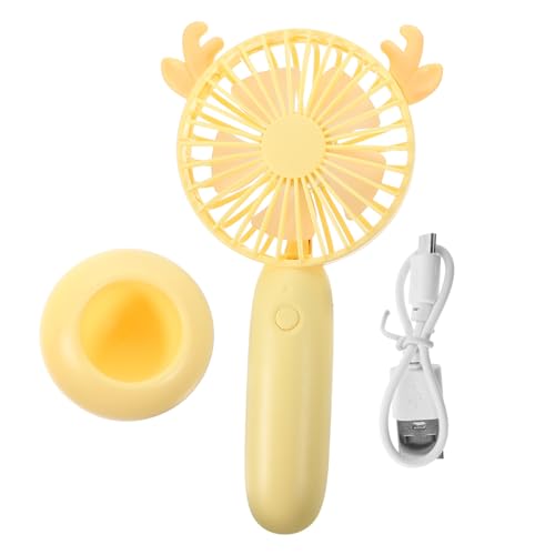 BESTonZON Seifenblasenmaschine Kleiner Kleiner Persönlicher Fan Faltbarer Tischventilator Praktischer Fan Handfächer Für Frauen Tragbarer Lüfter Stumm Lüfter Yellow Abs von BESTonZON