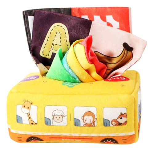 BESTonZON Sensorisches Tissue Box Jahre Reißfestes Montessori Lernspielzeug mit Weichen Tüchern und Raschelpapieren Fördert Feinmotorik Kreativität und Problemlösungsfähigkeiten von BESTonZON