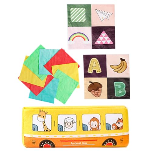BESTonZON Sensory Toy Tissue Box Jahr Reißfestes Aktivitätsspielzeug mit Bus Design Farbenfrohes Motorikspielzeug Handkoordination und Farberkennung für Kleinkinder BESTonZON Sensory Toy Tissue Box Jahr Reißfestes Aktivitätsspielzeug mit Bus Design Farbenfrohes Motorikspielzeug Handkoordination und Farberkennung für Kleinkinder von BESTonZON