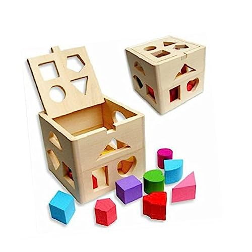 BESTonZON Set Aus Pädagogischen Holzbausteinen Für Kleinkinder Geometrische Formen Und Zahlen Ideales Für Jungen Und ädchen Zur Von Kreativität Und Motorischen Fähigkeiten von BESTonZON