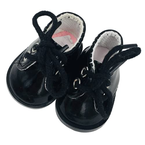 BESTonZON Simulierte Mini Schwarze Puppenschuhe aus Miniatur Schuhe als Puppenhaus Zubehör und Dekoration Praktische und Filigrane Adornments für Puppen von BESTonZON