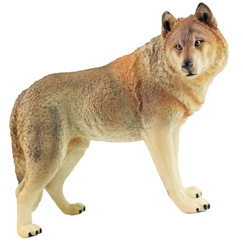 BESTonZON Simulierter Wolf Kinderspielzeug Kleines Wolfsmodell Wildtiere Handwerk Wolfsfiguren Aus Kunststoff Wolfsstatuen Tierdekorationen Für Zu Hause Wolfsfiguren Für Plastik Brown von BESTonZON