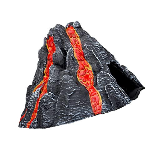 BESTonZON Simuliertes Vulkanmodell Miniatur Spray Dekoration Detailreiches Ornament für Büro und Zuhause Lebensecht Gestaltetes Landschaftsobjekt in Rot Realistisches Zubehör von BESTonZON
