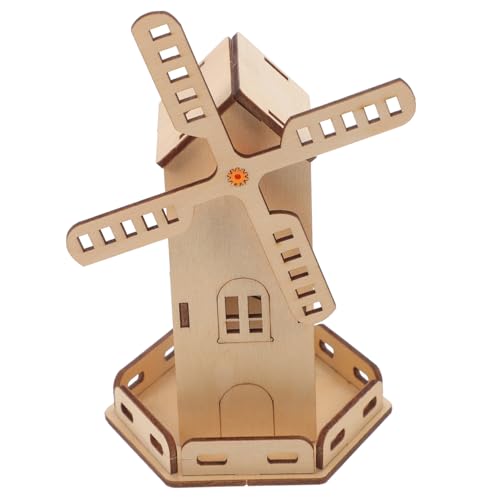 BESTonZON Solar Holz Windmühle Bausatz für Einfach Montierbar Leicht Tragbar Schadstofffrei Pädagogisches DIY für Jungen Mädchen Geburtstagsgeschenk von BESTonZON