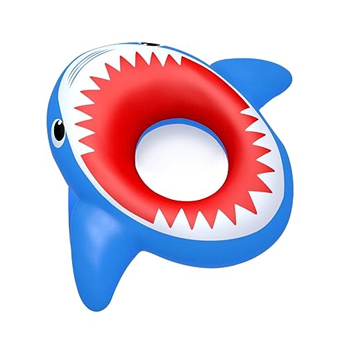 BESTonZON Aufblasbarer Schwimmring Haifischform Kinderfreundliches Design Für Sommer Strand Und Pool Leicht Aufzublasen Und Platzsparend Verstauen Für Spiel Und Entspannung von BESTonZON