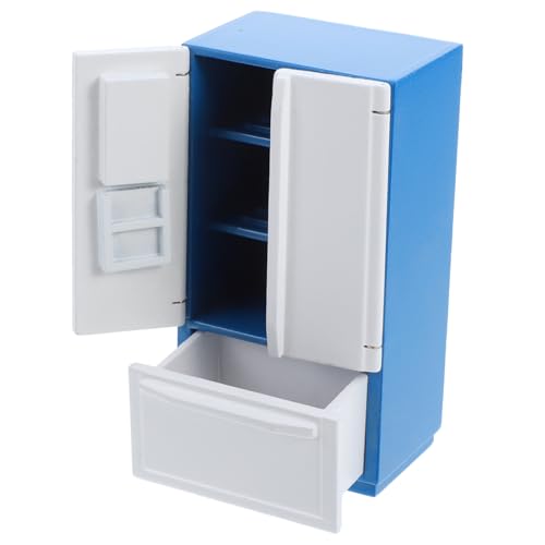 BESTonZON Spielhaus Kühlschrank Holz Miniatur Kit Weiß Mini Puppe von BESTonZON