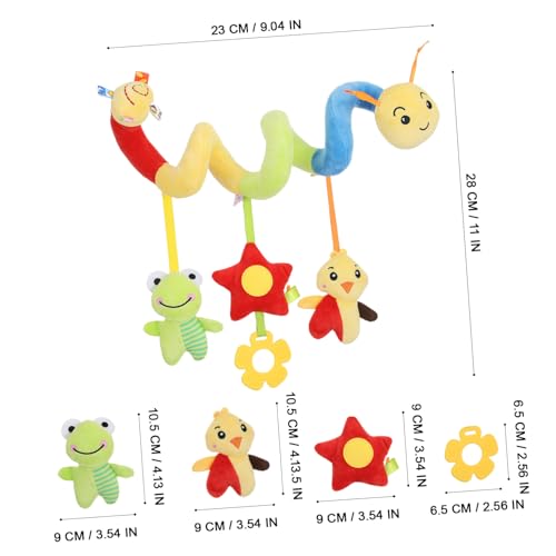 BESTonZON Spiralförmiges Babywagen mit Klingel Weiches Baumwollstoff Hängespielzeug für Junge Mädchen Monate Stimuliert Gehör Sicher für Autositz und Kinderwagen und Langlebig von BESTonZON