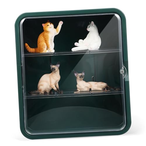 BESTonZON Staubdichter Präsentationsständer Figurinen Display Schrank Actionfiguren Display Halter Vitrine für Figuren Figurenanzeige Figurenorganisator Vitrinen für Figuren Plastik Green von BESTonZON