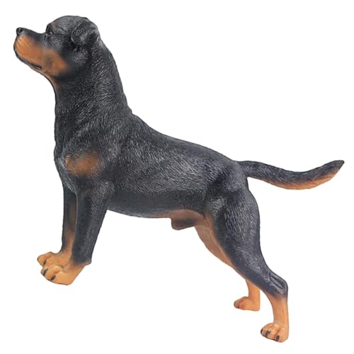 BESTonZON Stehende Rottweiler Hundemodell aus Kunststoff für Robustes Tierfigur Stabile Dekofigur für Schreibtisch Garten und Zuhause Liebevoll Gestaltetes Lernspielzeug von BESTonZON