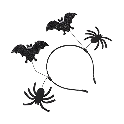 BESTonZON Stirnband Geist Spinnenkopfschmuck Spinnen-haarband Schlag Halloween-haarreifen Halloween-party Bevorzugt Funkeln Halloween-kopfschmuck Stirnbänder Vliesstoff Black von BESTonZON