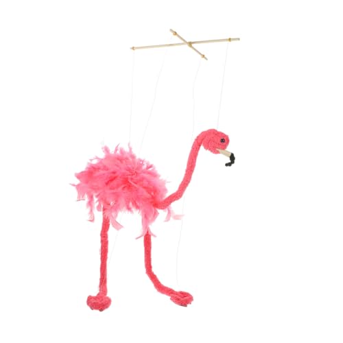 BESTonZON String Flamingo Puppe Clown Marionette Handpuppe Flamingo Garten Ornament Rollenspiel Puppen Puppen Marionetten Flamingo Solar Lichter Bauchredner Rosa von BESTonZON