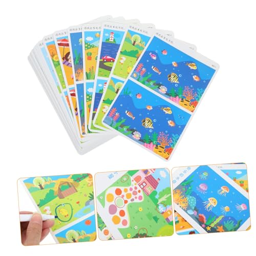 BESTonZON Such und Findekarten für Kleinkinder Jahre Wiederverwendbare Lernspielzeug Karten mit Trocken Abwischbarer Oberfläche Pädagogisches Kontrastspiel Konzentration und Logischem von BESTonZON