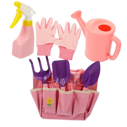 BESTonZON Teiliges Gartenwerkzeug Mit Handschuhen Gießkanne Sprühkanne Schaufel Rechen Und Tragetasche Für Kleine Gärtner Und Gartenpflege von BESTonZON