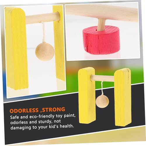 BESTonZON Teiliges Holz Domino Spiel für Bunte Domino Blöcke Pädagogisches Kreativität Konzentration und Hand Auge koordination Sicher und Kompakt für Jungen und Mädchen von BESTonZON