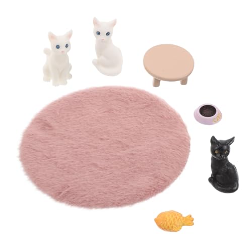 BESTonZON Teiliges Mini Katzen Set aus Weichem Plüsch für Puppenhaus Dekoration Realistische Miniatur Katzenfiguren Gemütliche Mikro landschaftsdeko Vielseitig für Zuhause und von BESTonZON