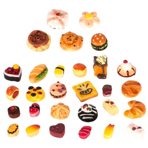 BESTonZON Teiliges Miniatur Fake Cake Ornament Set Realistische Mini Dessert Deko für Puppenhaus Vielseitige Mini Hausdekoration mit Bunten Miniatur Lebensmitteln für Miniaturküche und von BESTonZON