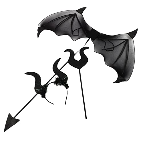BESTonZON Teufel Kostüm Set Teiliges Set mit Teufelshörnern Flügeln und Teufelsstab für Halloween Karneval und Kostümpartys Hochwertige Cosplay Accessoires für Damen und Herren BESTonZON Teufel Kostüm Set Teiliges Set mit Teufelshörnern Flügeln und Teufelsstab für Halloween Karneval und Kostümpartys Hochwertige Cosplay Accessoires für Damen und Herren von BESTonZON