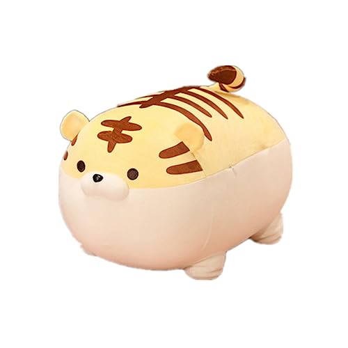 BESTonZON Tiger Plüschtier Kuscheltiere Das Tier Bettkissen Mädchen Kinderkissen Mädchenspielzeug Kinderspielzeug Entzückende Plüschpuppen Plüschtiger Tierplüschtiere Daunen Baumwolle Gelb von BESTonZON