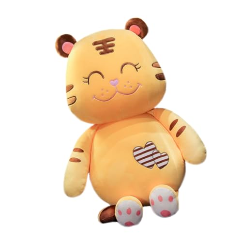 BESTonZON Tigerpuppe Ausgestopfter Tiger Cartoon-tierpuppe Zum Kinderfest Stofftierpuppe Yellow Plüsch Und Pp Baumwolle von BESTonZON