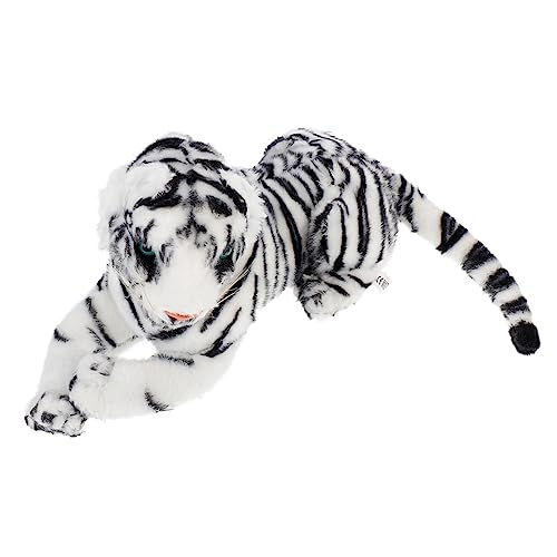 BESTonZON Tigerpuppe Simulation Tiger Stoffpuppen Mit Tieren Gefüllte Puppen Ausgestopftes Tierspielzeug Tiger Weiß von BESTonZON