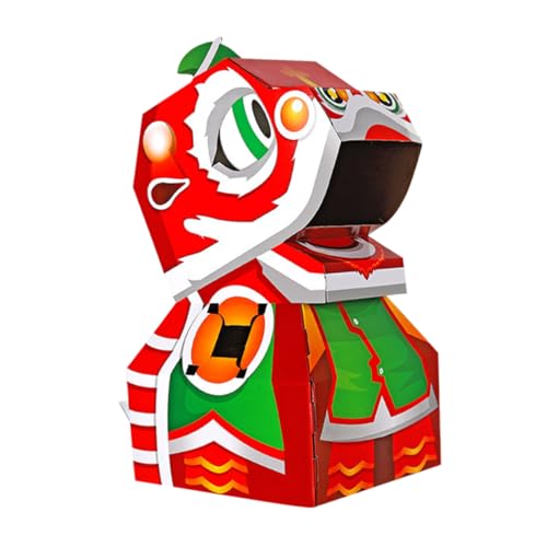BESTonZON Tragbares Löwenkostüm aus Pappe Diy für Einfach zu Montieren Leuchtendes Design Fördert Kreativität und Eltern Junge Mädchen Bindung für Cosplay und Rollenspiele von BESTonZON