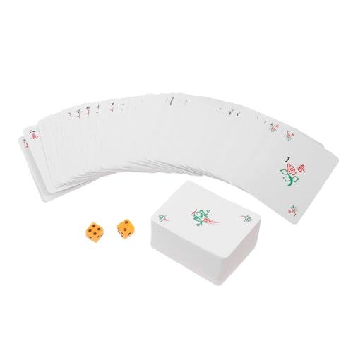 BESTonZON Tragbares Mahjong Kartenset mit Mini Karten und Würfeln Leichtes Reisespiel für Party und Familie Langlebiges Chinesisches Strategiespiel mit Lustigem Design BESTonZON Tragbares Mahjong Kartenset mit Mini Karten und Würfeln Leichtes Reisespiel für Party und Familie Langlebiges Chinesisches Strategiespiel mit Lustigem Design von BESTonZON