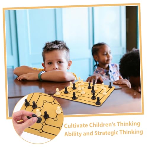 BESTonZON Tragbares Nine Mens Morris Brettspiel Set aus Mauspad Material Multifunktionales Familienspiel für Strategisches und Gesellige Spielrunden für Zuhause und Unterwegs von BESTonZON